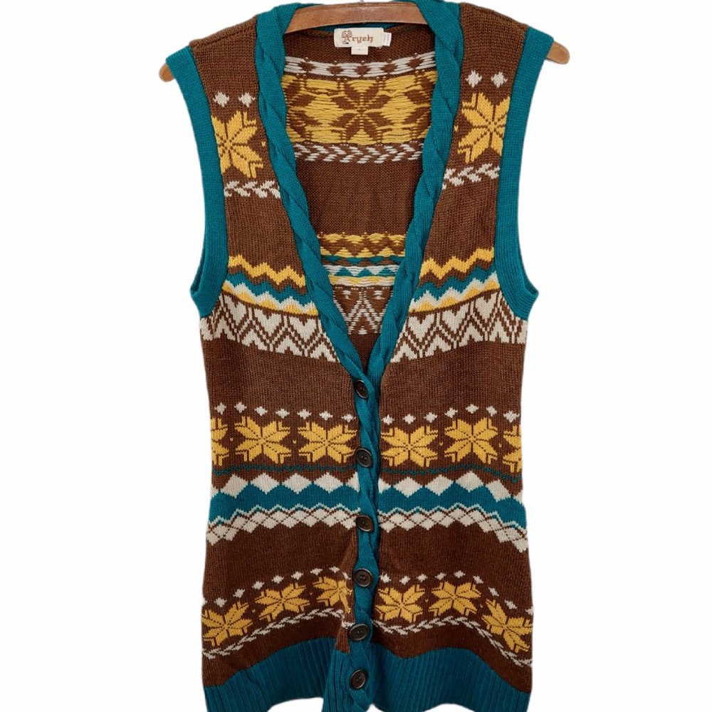Aryeh Long Sleeveless Sweater Vest Cardigan